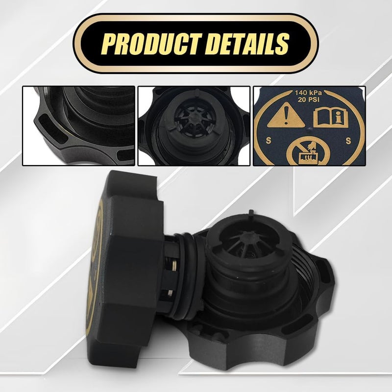 Lyxheth 13502353 1305248 Coolant Reservoir Cap Replacement for 2007-2024 Buick Enclave Envision LaCrosse | Cadillac Escalade XT5 XTS | GMC Sierra Yukon | Chevy Silverado 1500 2500 3500 Tahoe | Saab etc - Image 4